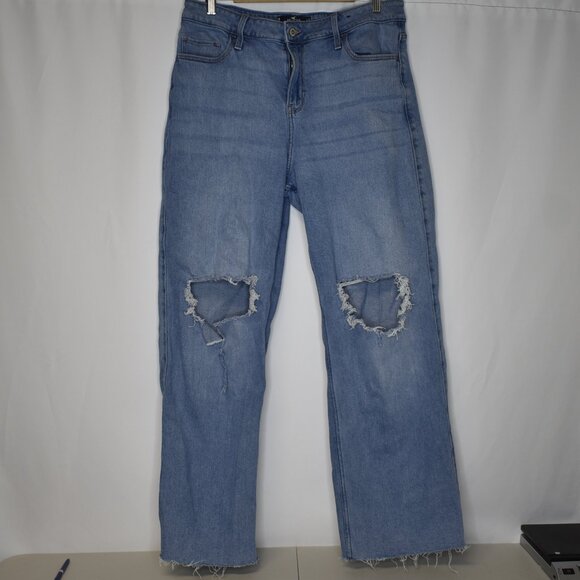 Hollister Denim - Hollister Women's Jeans High Rise Vintage Baggy Distressed Medium Wash